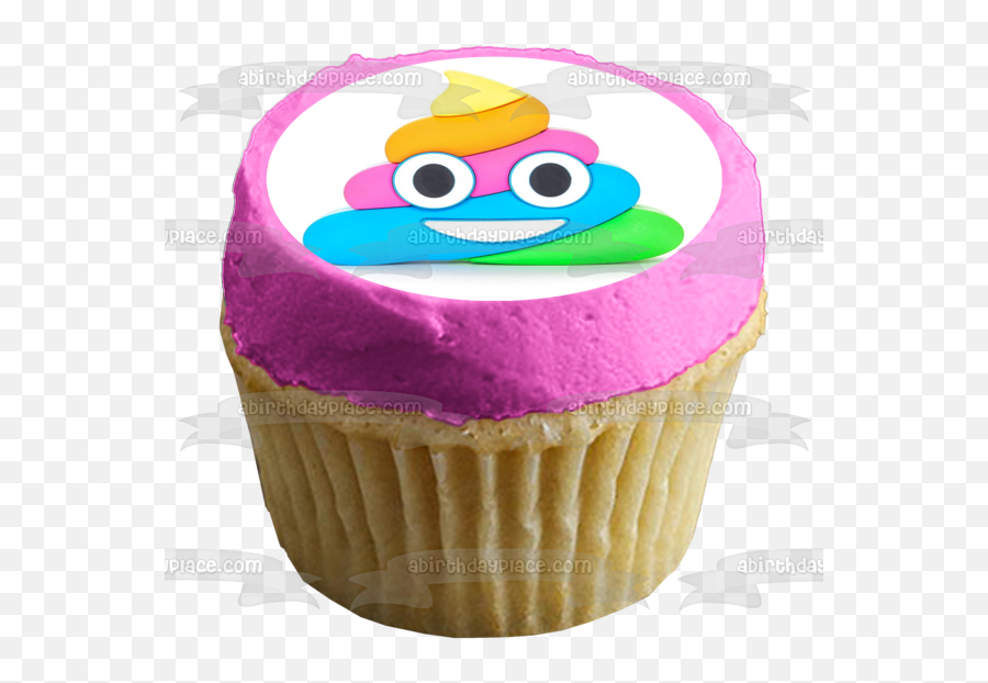 Rainbow Uncorn Poop Ice Cream Emoji Edible Cake Topper Image Abpid01831 - Birthday Cake Sean Connery Bond,Emoji Face Cake