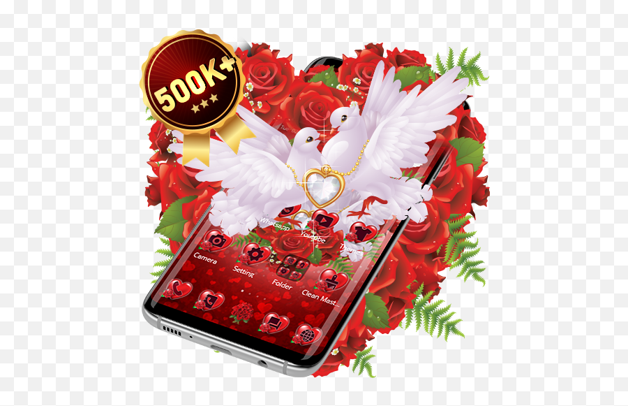 Red Rose Pigeon Heart Theme - Apps En Google Play Emoji,Revolving Heart Emoji