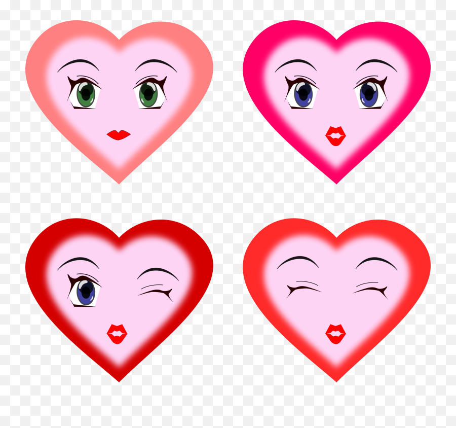Hearts Faces Expressions - Free Vector Graphic On Pixabay Smile Face Cartoon In Heart Emoji,The Expression Of The Emotions In Man And Animals
