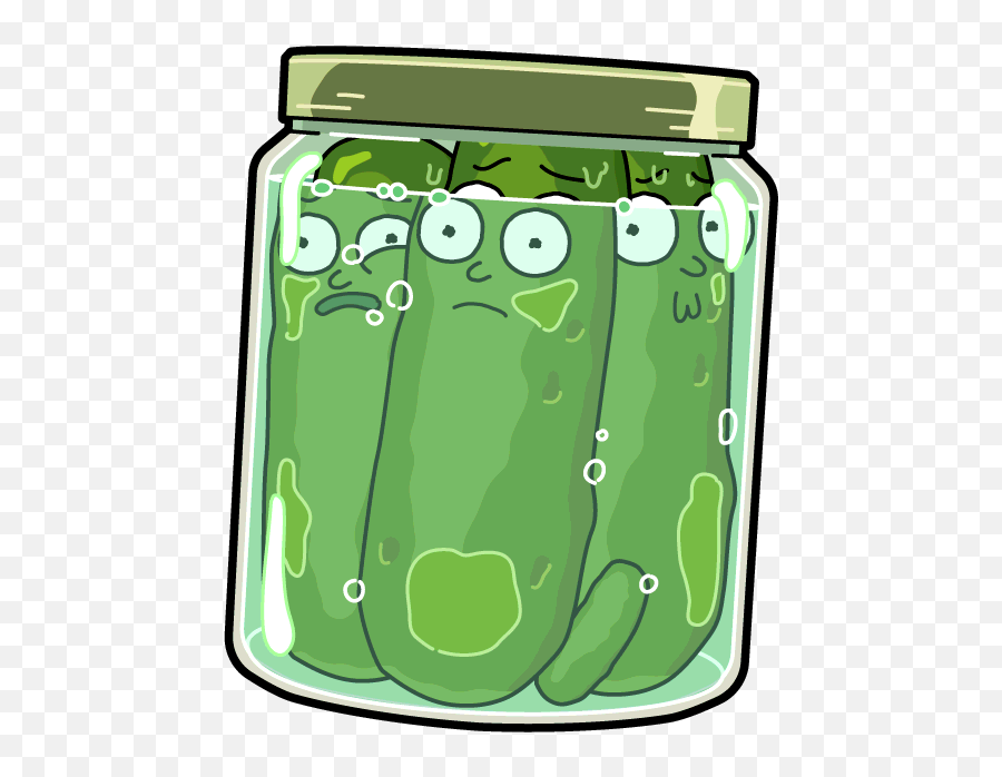 Pickle Clipart Full Jar - Pocket Mortys Pickle Morty Png Jar Of Pickles Clipart Emoji,Mr Meeseeks Emoji