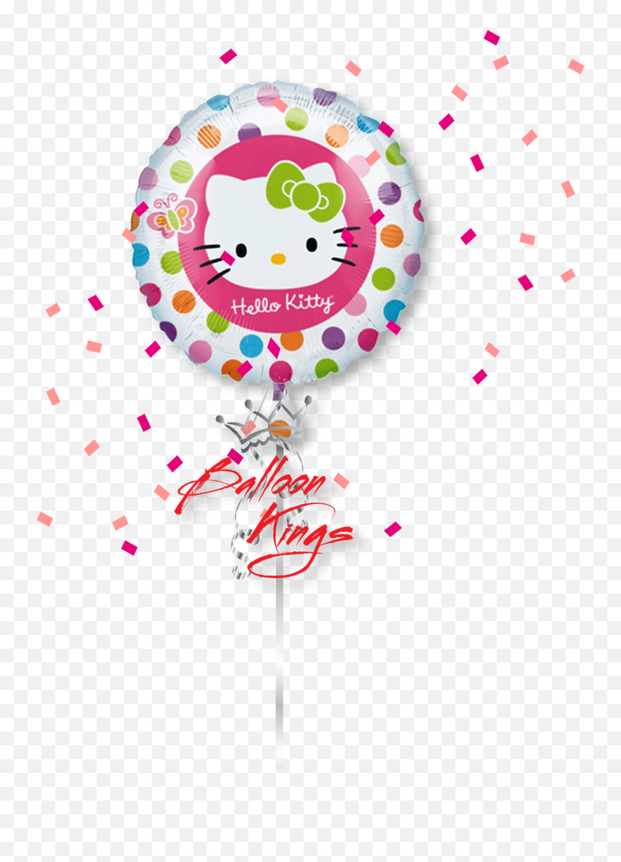 Hello Kitty Round Polka Dots - Hello Kitty Mylar Balloons Emoji,Hello Kitty Emoji Facebook