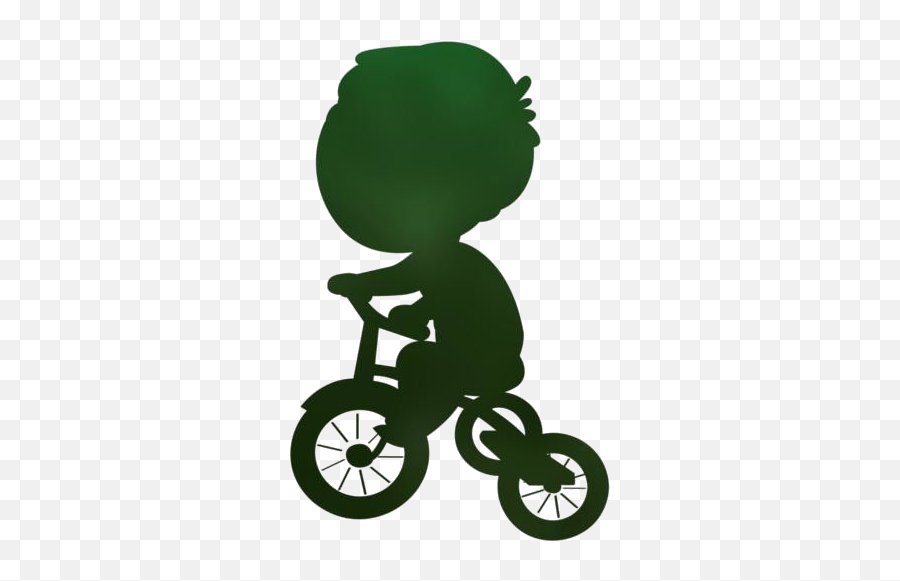 Transparent Kid Riding Bicycle Silhouette Clip Art - Tricycle Silhouette Emoji,Bicicle Emoji Transparent