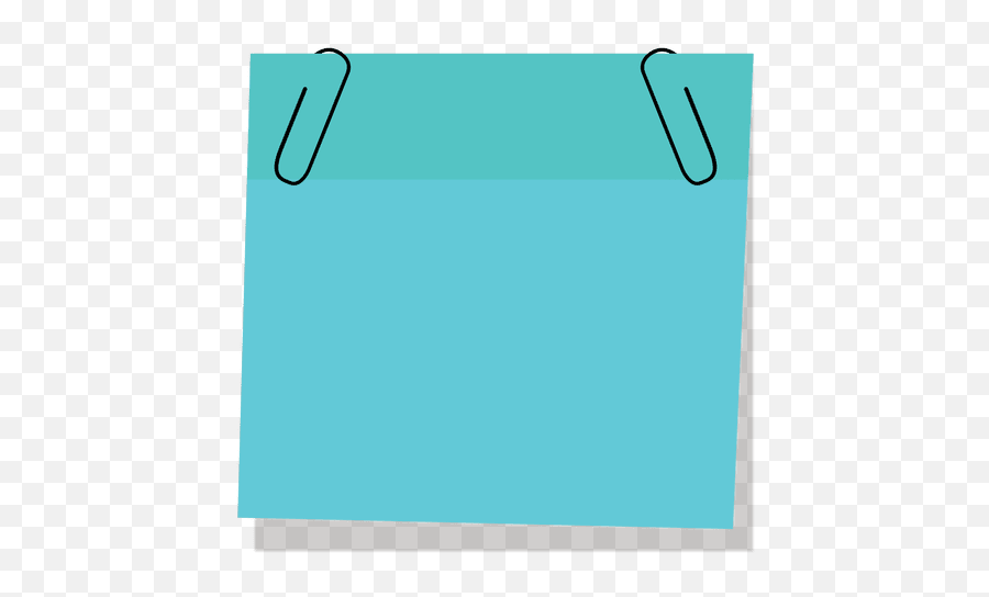 Blue Sticky Note With Paperclip - Nota Adhesiva Azul Png Emoji,Cool Emojis For Sticky Notes