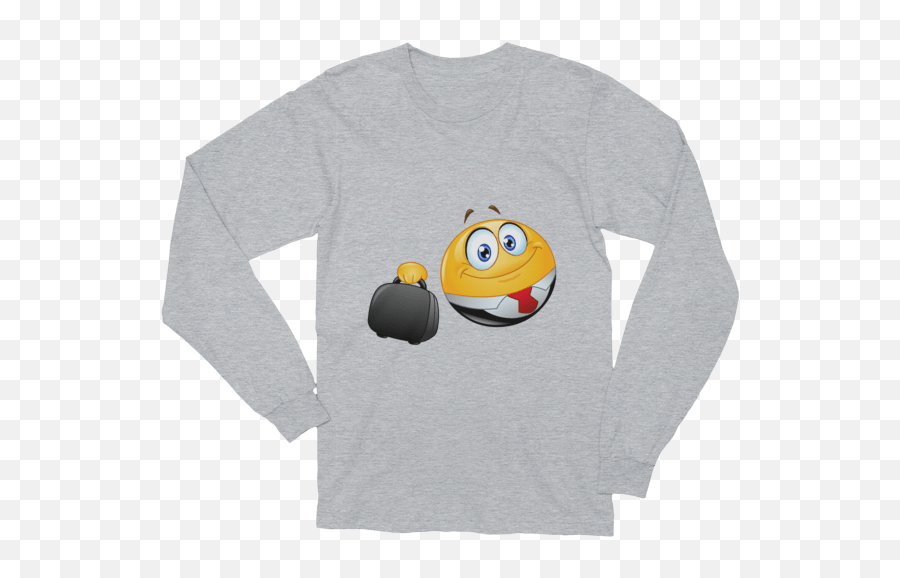 Unisex Business Emoji Long Sleeve T - Shirt What Devotion,10% Emoji