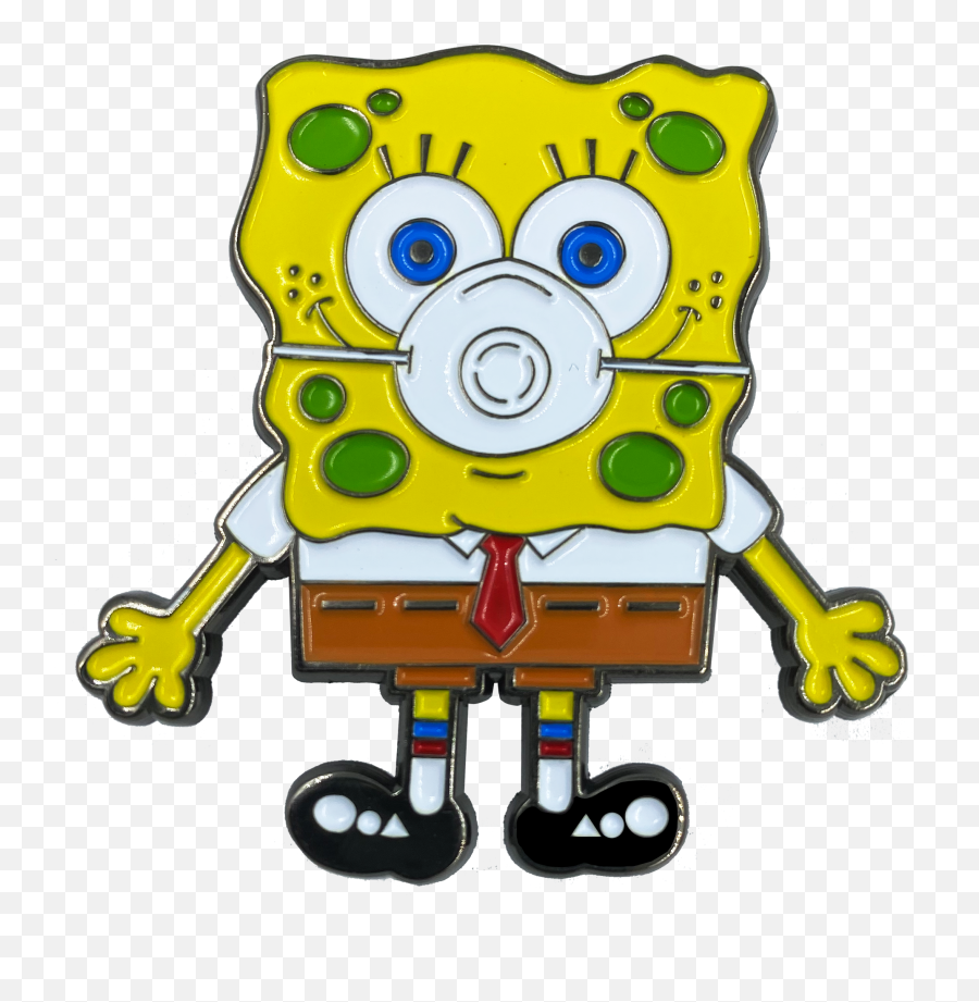 Cl3 - 09 Spongebob Inspired Mask Pin With Dual Pin Posts Deluxe Locking Clasps Pandemic Nurse Emt Emoji,Steam Emoticon Art Thumbs Up