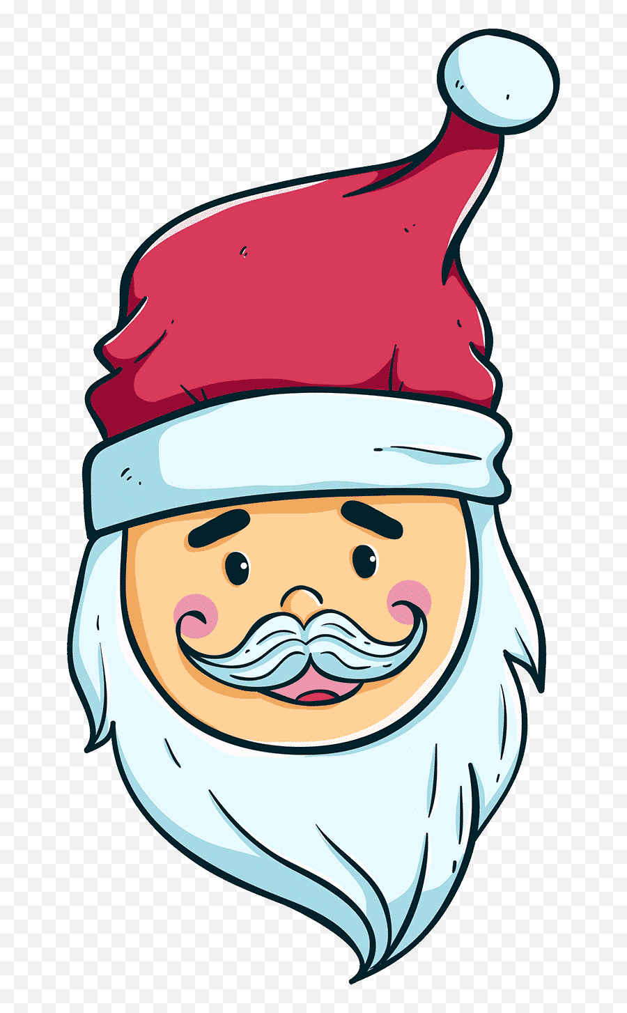 Free U0026 Cute Santa Face Clipart For Your Holiday Decorations Emoji,Adult Emojis Christmas
