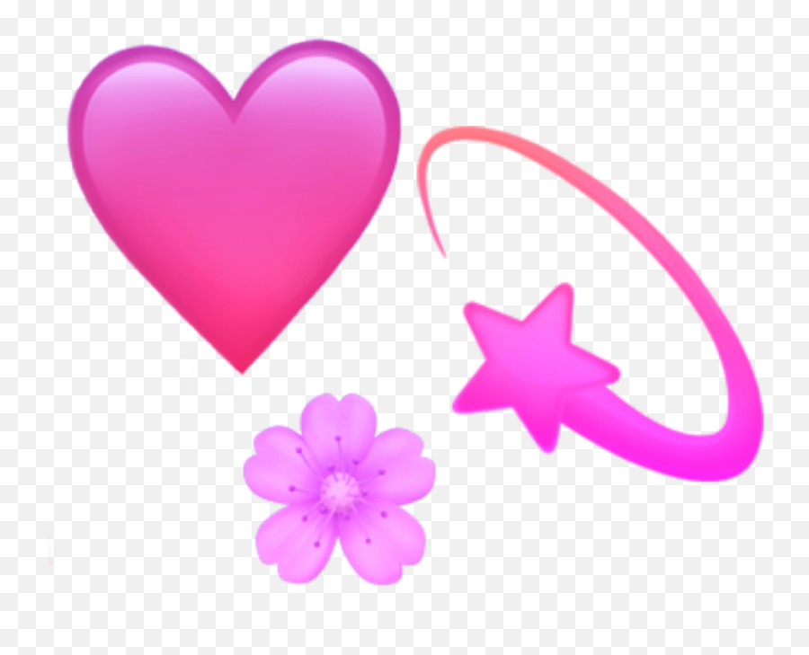 Heart Pink Star Flower Blossom Sticker By U2022blissu2022 - Girly Emoji,Blossom Emoji