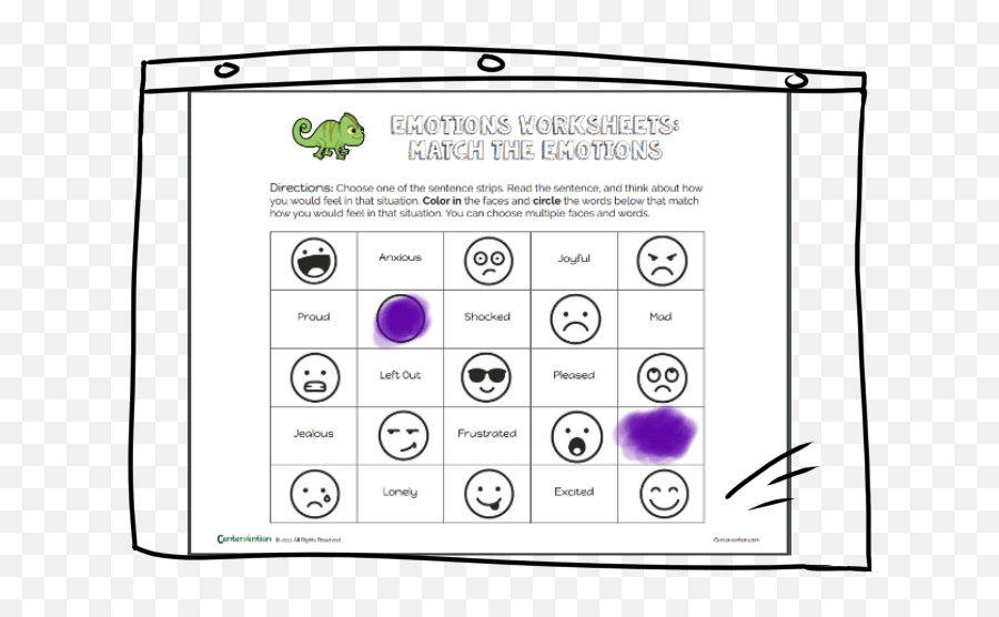 A Free Match The Emojis - Vertical,Emotions Worksheet