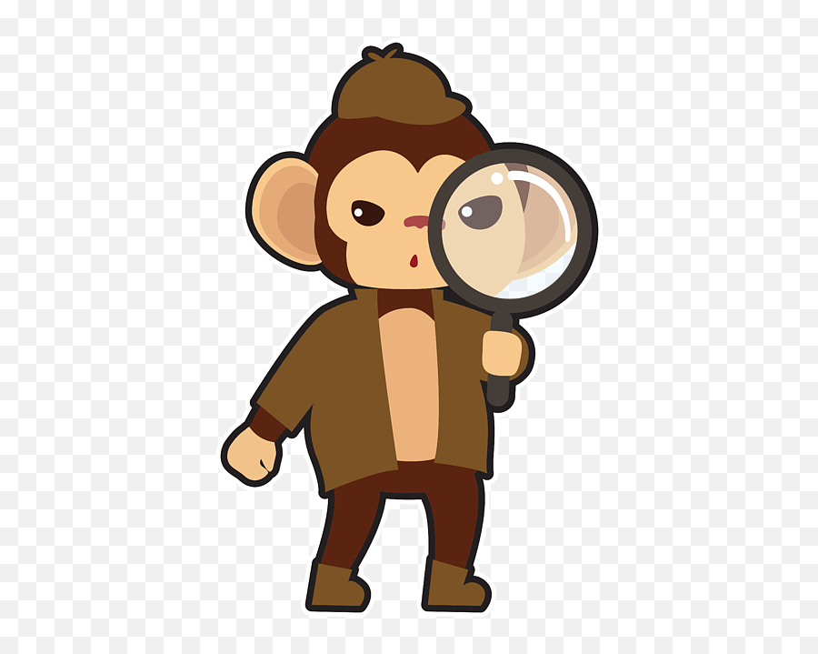 Monkey As Detective With Magnifying Glass Throw Pillow For Emoji,Monkey Hide Emoji