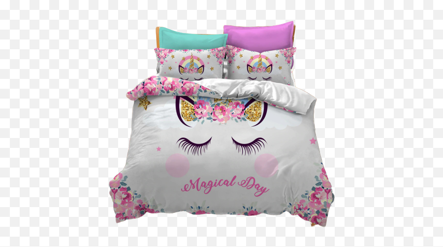 Parure De Lit Emoji Licorne - Unicorn Comforter Set Queen,Emoji Sweats