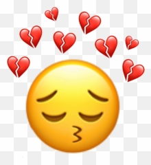 Sad Kissyface Heart Broken Sticker - Crying Emoji With Fingers,Kissy Face Emoji