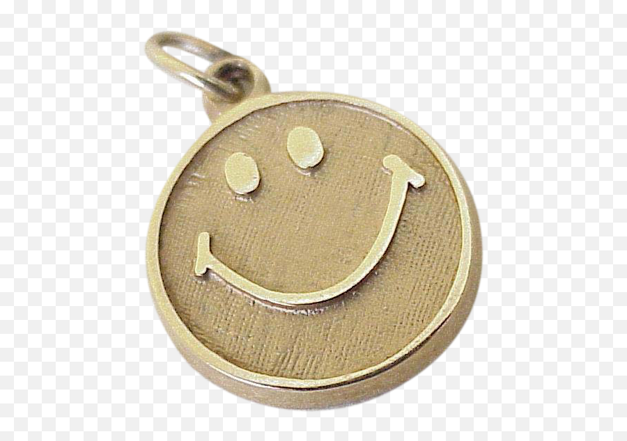 Smiley Face Vintage Charm 10k Gold - Solid Emoji,Jewelry Emoji