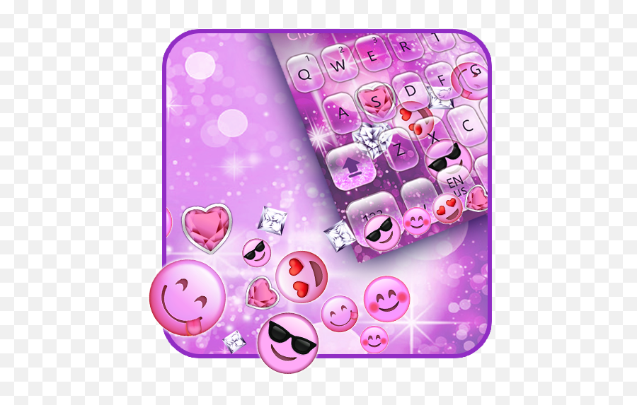 Cute Pink Glitter Emoji Keyboard - Girly,Emoji Installation