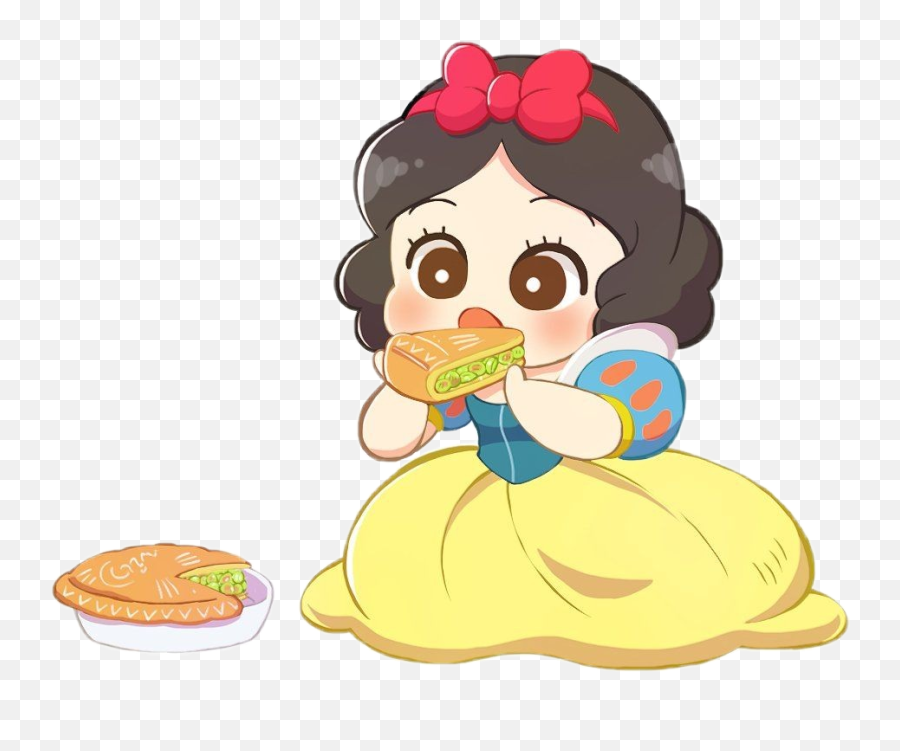 Cartoon Disney Caricature Pie Sticker By Nrggiulia83 - Baby Princess Eating Cartoon Emoji,Torta Emoji