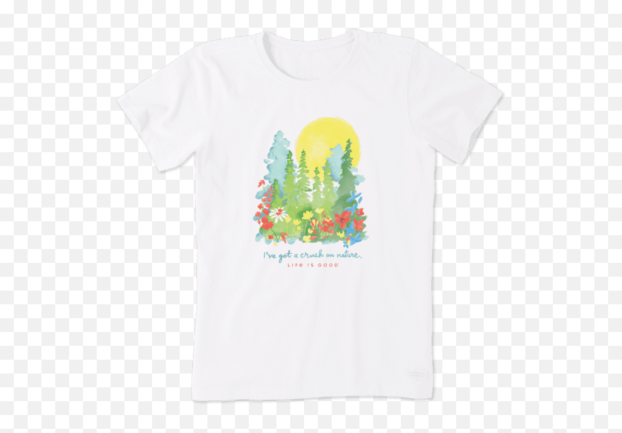 Womenu0027s Crush On Nature Wildflowers Crusher Tee Life Is - Womens Life Is Good Shirts Emoji,How To Ask Your Crush Out With Emojis