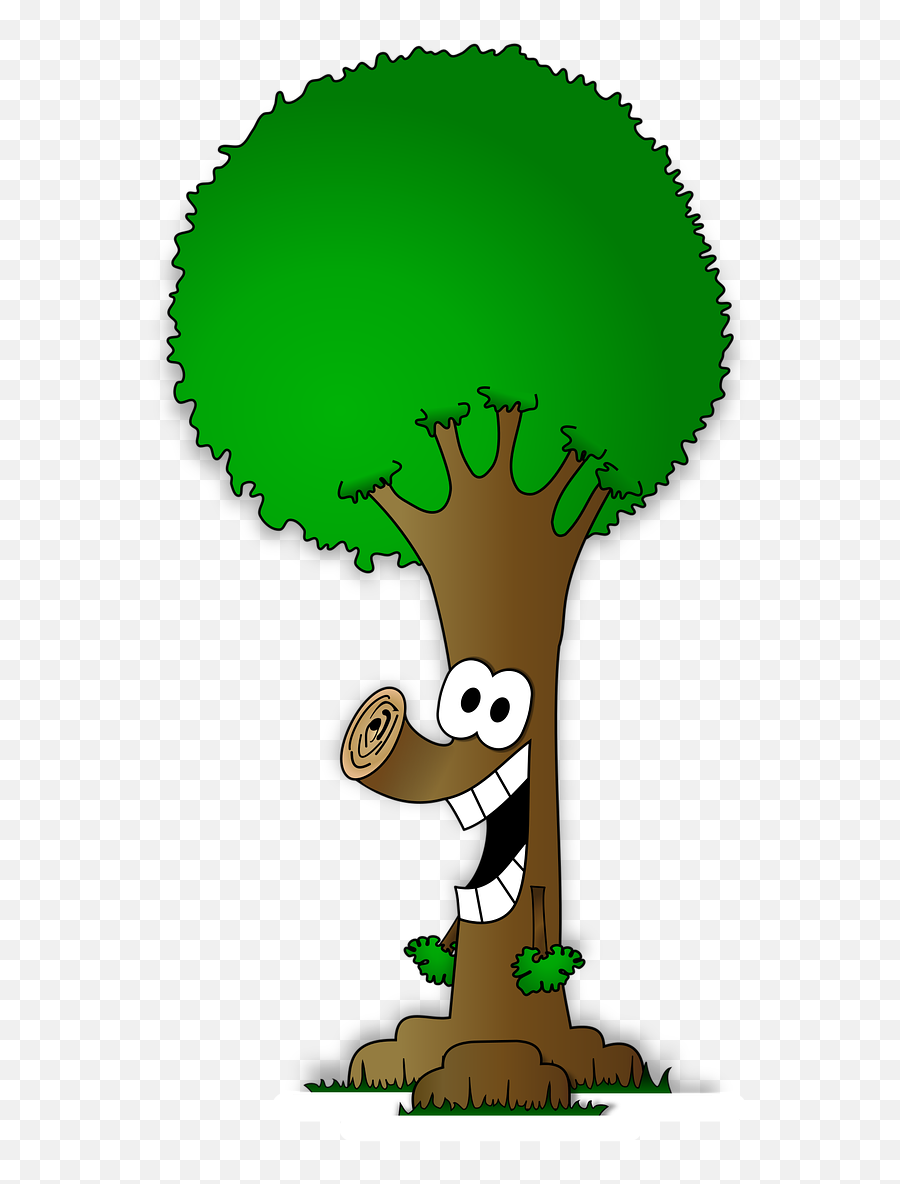 Comic Tree Green Laugh Png - Personification Clipart Emoji,Emotion Comic Cartoon