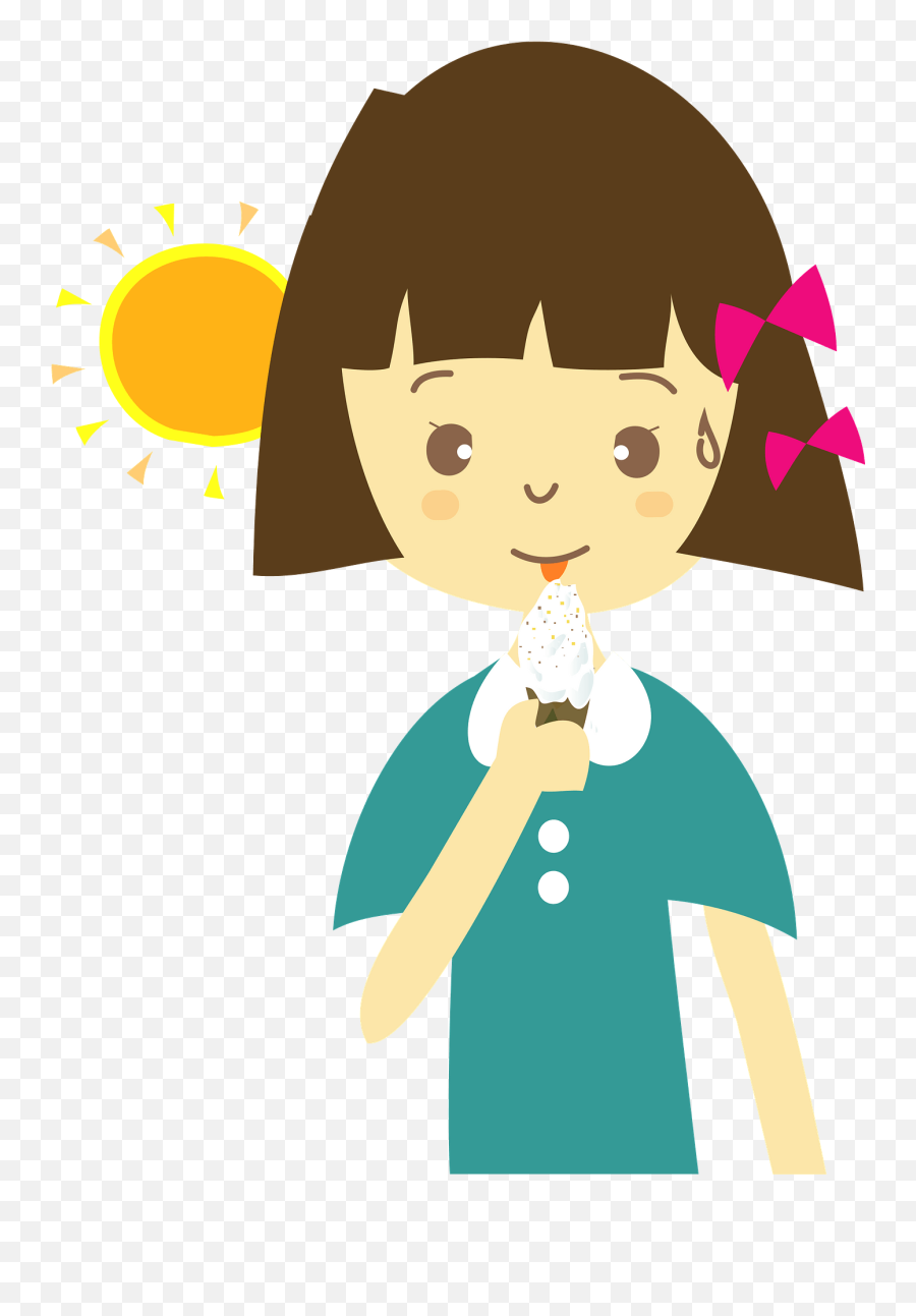 Leah Girl Is Eating Soft Serve Clipart Free Download - Happy Emoji,Eating Face Emoji Transparent