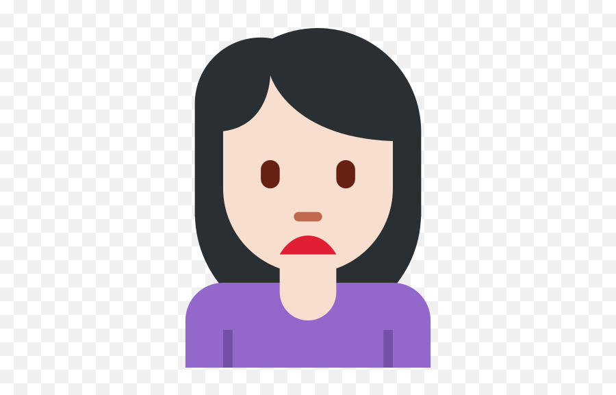 Person Frowning Emoji With Light - Pale Emoji,Slight Frown Emoji