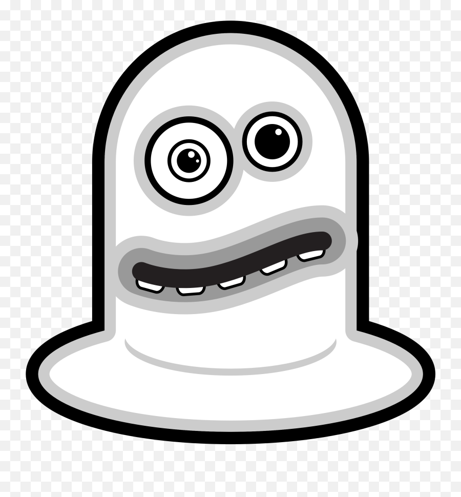 Cartoon Monster With Curved Mouth Black And White Clip Art - Cartoon Mean Monsters Black And White Emoji,How To Draw Different Emotion Cartoon Moutha