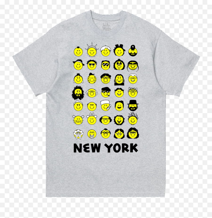 All Smiles In Ny T - Shirt In White U0026 Grey Short Sleeve Emoji,Ooooo Emoticon All Smiles In Ny T - Shirt In White U0026 Grey Short Sleeve Emoji,Ooooo Emoticon