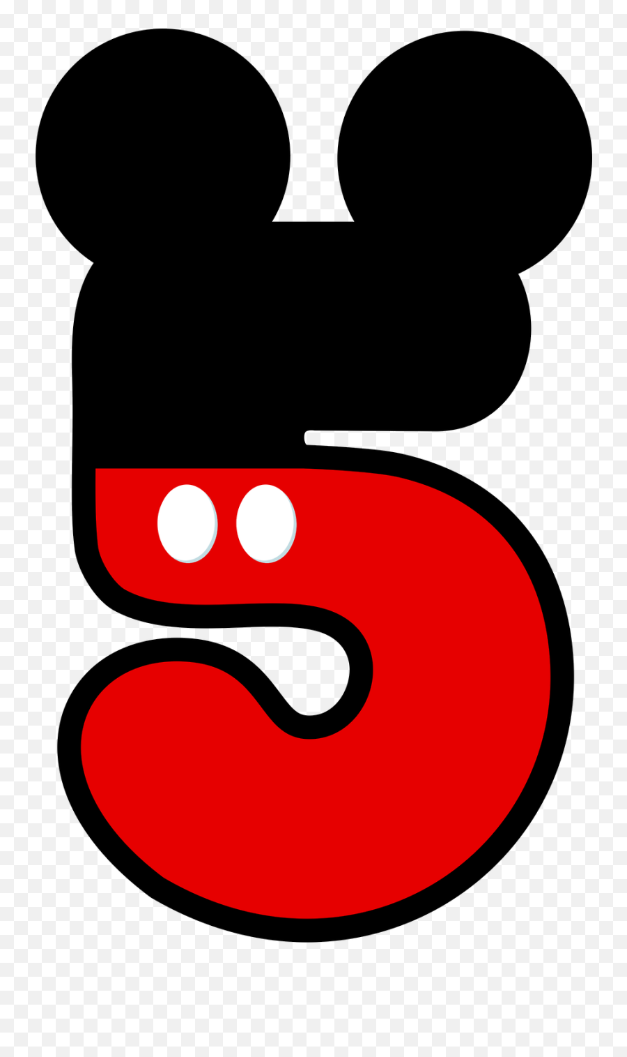 Mickey Mouse Alphabet Clipart - Numero 5 Mickey Png Emoji,Mickey Mouse Emoji Emotions