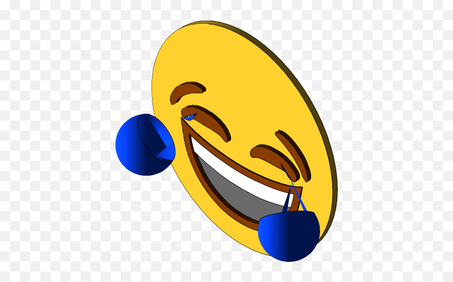 Crying Laugh 3d Cad Model Library Grabcad Emoji,Crying Laughing Tears Emoji