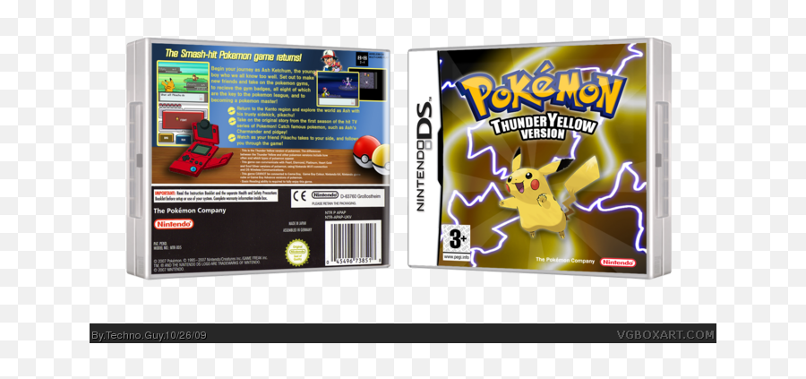 Pokemon Thunder Yellow Version Nintendo Ds Box Art Cover By Emoji,Pokemon Yellow Pikachu Thunder Emotion