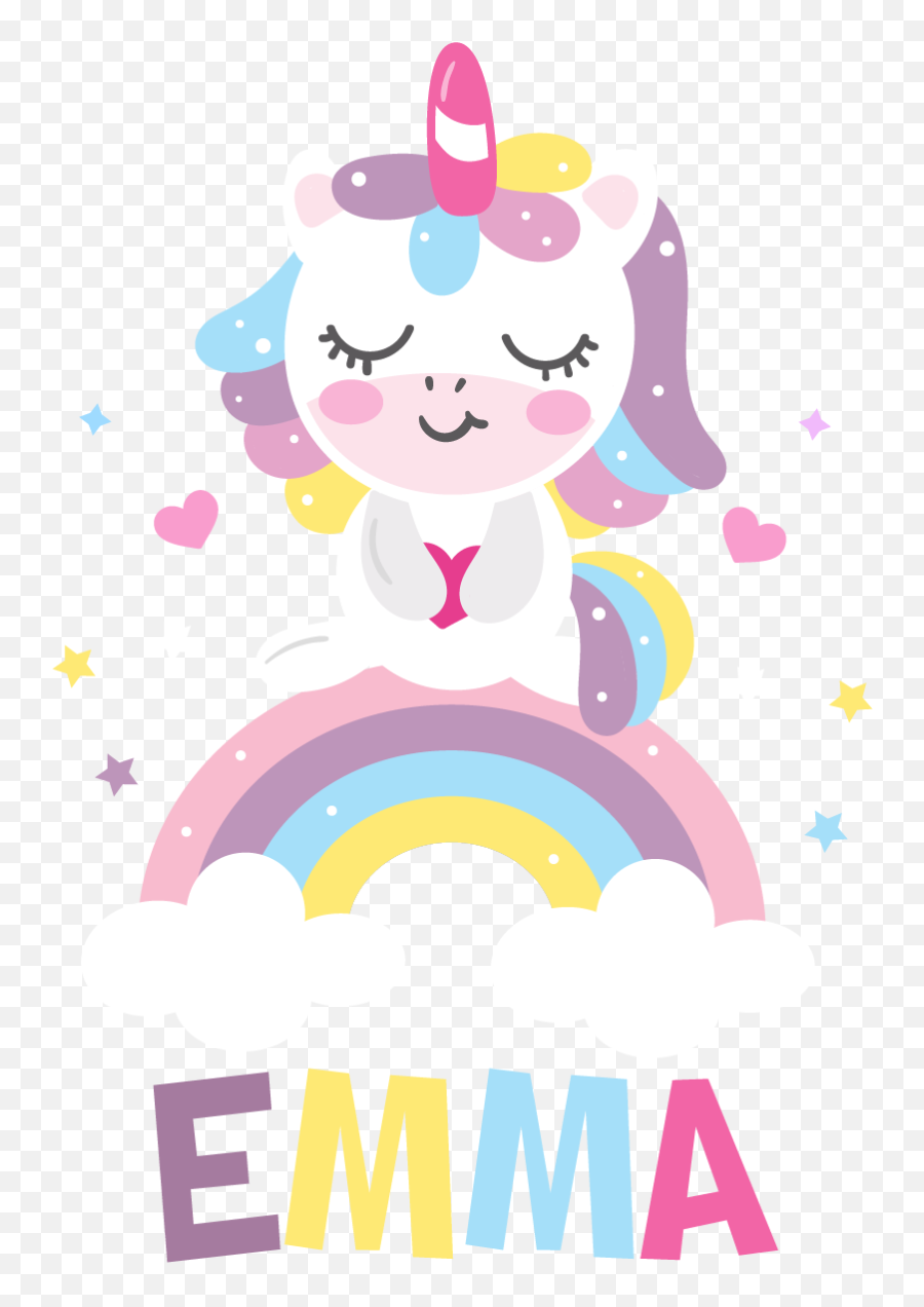 Unicorn Customisable Wall Decal - Unicornio Con Nombre Emma Emoji,Unicorn Face Emoji