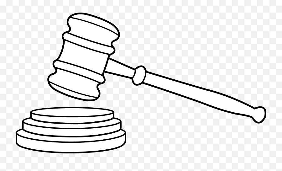 Gavel Clipart Black And White Gavel - Gavel Line Drawing Emoji,Judge Hammer Emoji