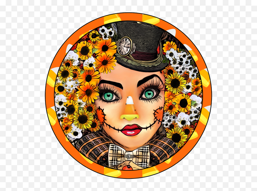 Scarecrow Diva Sign Door Hanger Wreath Sign Attachment Emoji,Halloween Facebook Emoticons Scarecrow