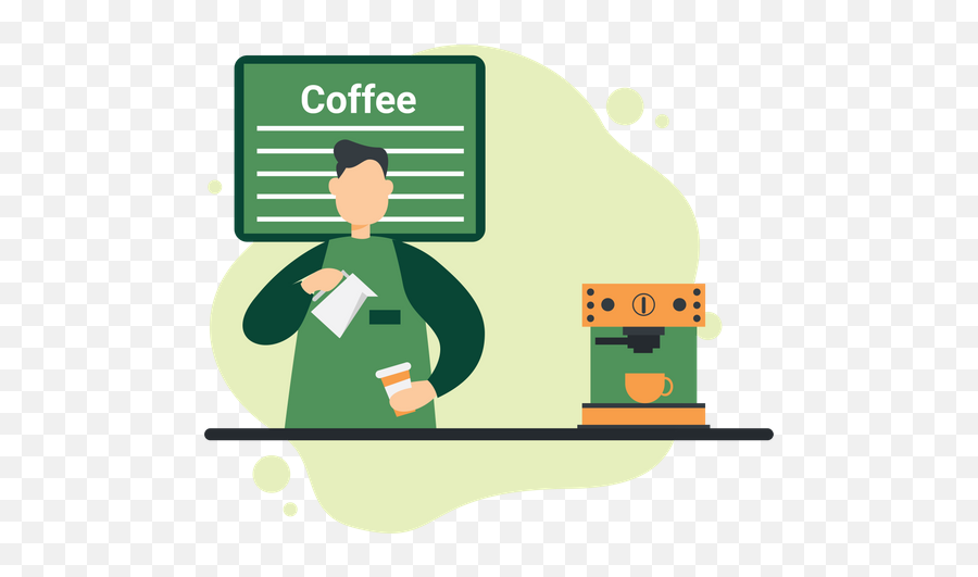 Premium Male Barista 3d Illustration Download In Png Obj Or Emoji,Barista Emoji