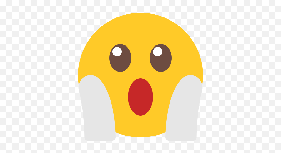Shocked Icon In Color Style Emoji,Shocked Hands On Face Emoji Text