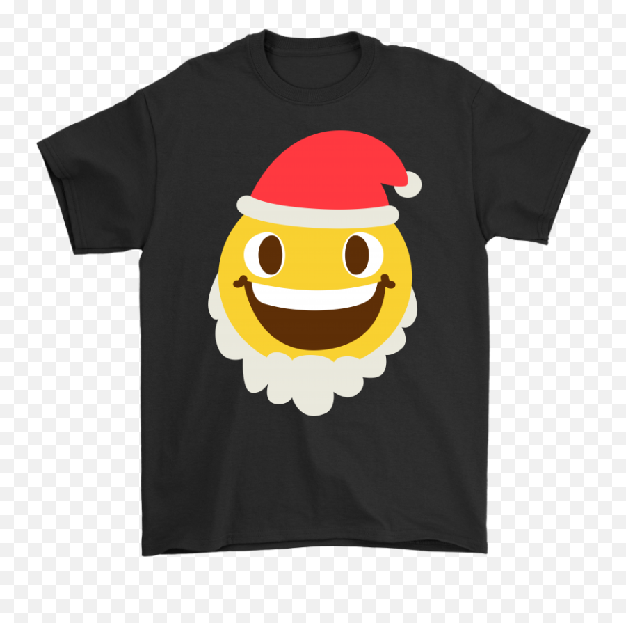 Funny Christmas Costume Cute Emoji Santa Claus Smile Shirts - Funny Detroit Lions Shirts,Black Santa Emoji