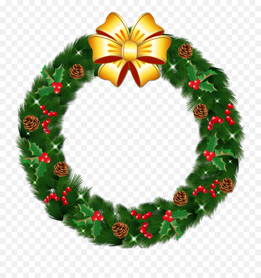 Transparent Background Christmas Wreath - Christmas Wreath Png Emoji,Holiday Wreath Emoji