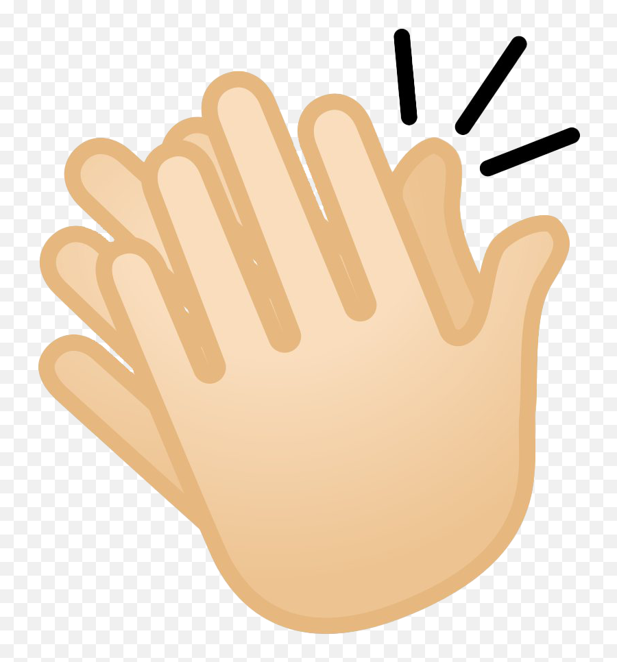 Clapping Hands Emoji With Light Skin - Two Hands Clapping Emoji,Clapping Hands Emoji
