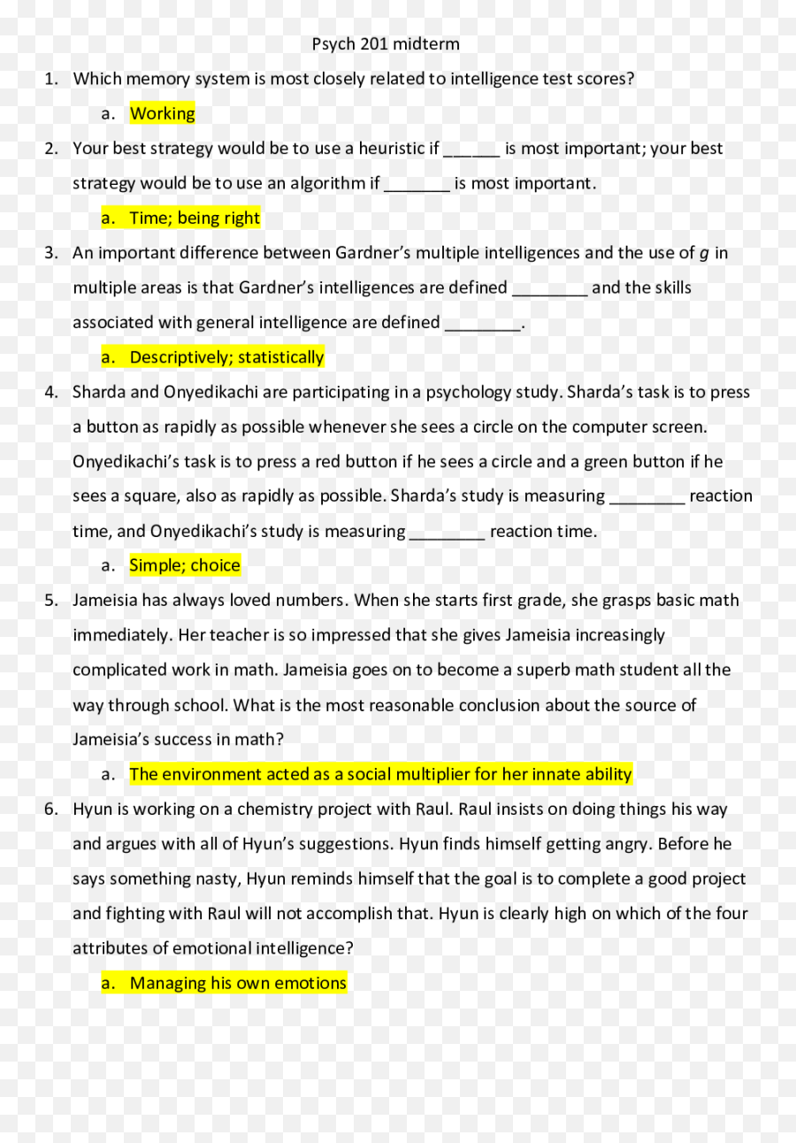 Psych 201 Midterm Exam 2020 With - Dot Emoji,Opponent-process Theory Of Emotion Psychology