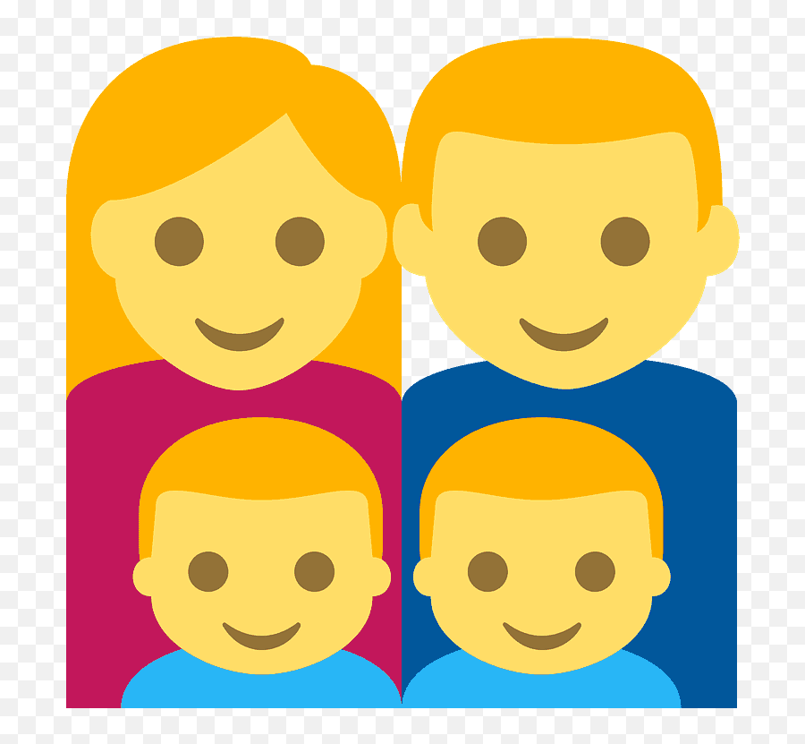 Family Manwomangirlboy Id 7133 Emojicouk - Family With Two Sons,Apple Emoji Girl