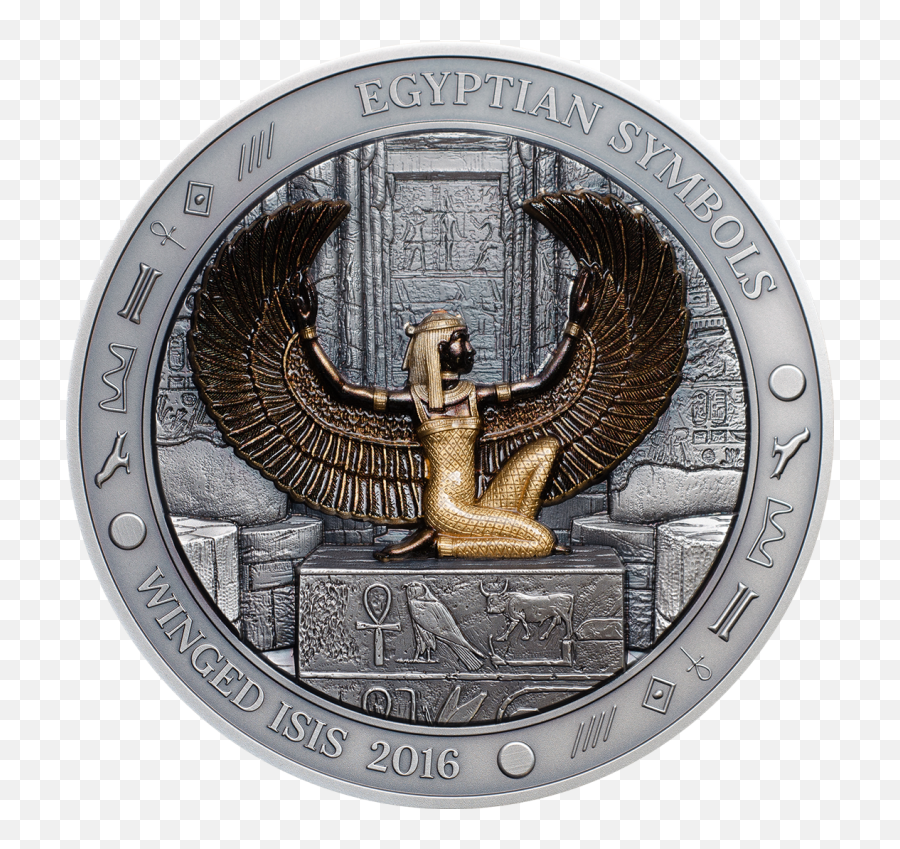 Egyptian Symbols Winged Isis - Winged Isis Coin Emoji,Isis Playing Emotions