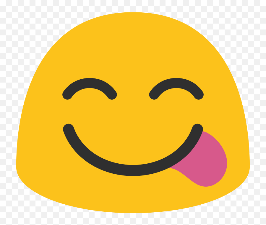 Emoji U1f60b - Yum Emoji Blob,Yum Slobber Emoticon