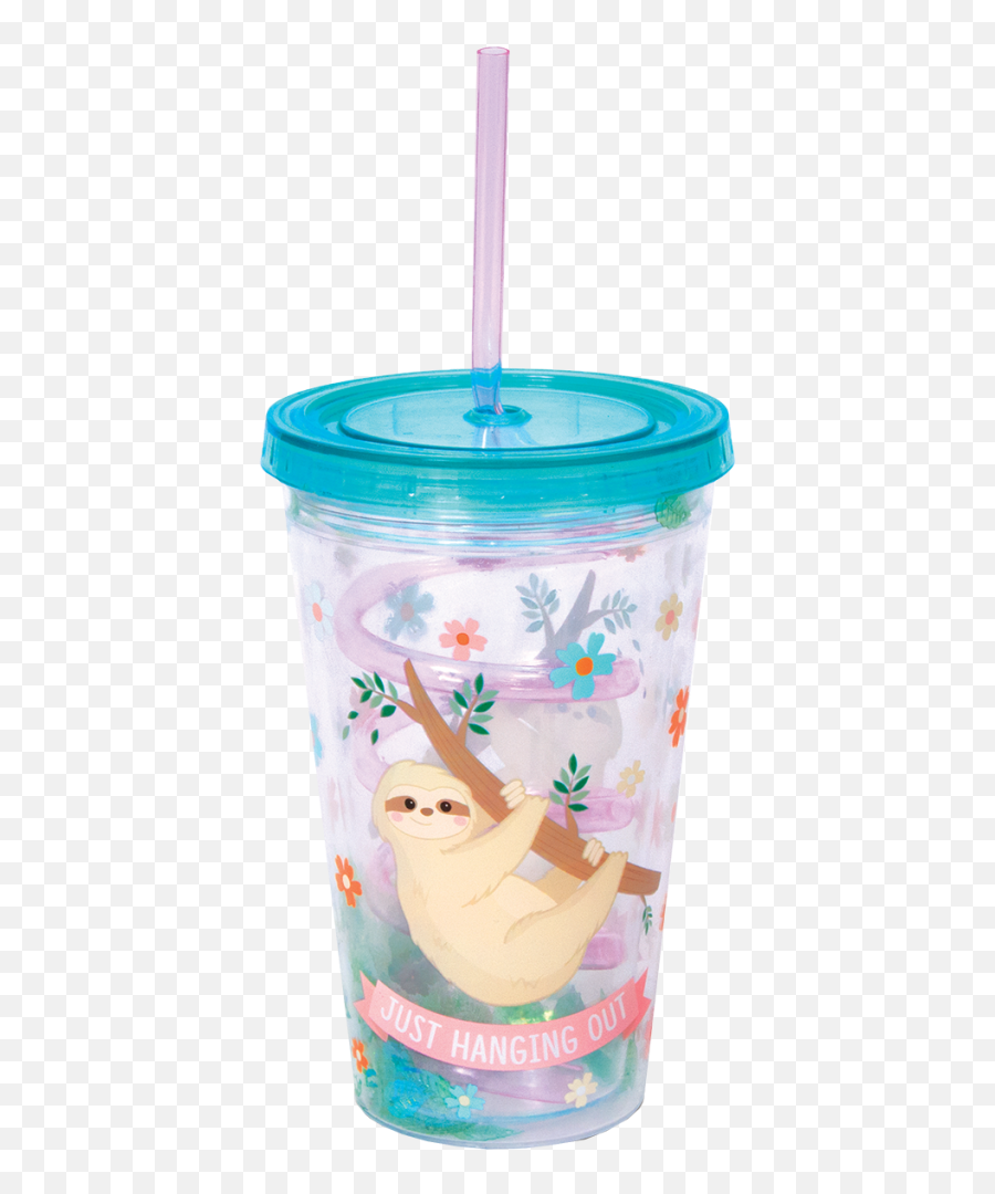 Sloth Cup With Straw - Cup With Straw Emoji,Plastic Tumblers With Emojis
