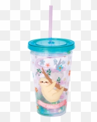 Sloth Cup With Straw - Cup With Straw Emoji,Plastic Tumblers With Emojis