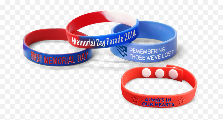 Remembrance Wristbands - Memorial Day Wrist Bands Emoji,Youth Slap Bracelets Bulk Emojis