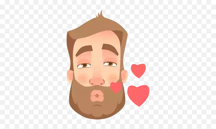 Men Face Emotions Stickers For Whatsapp And Signal - Man Blowing Kiss Cartoon Emoji,Heart Emotions Faces