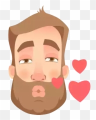 Men Face Emotions Stickers For Whatsapp And Signal - Man Blowing Kiss Cartoon Emoji,Heart Emotions Faces