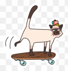 Opravi Dobro Globok Oblei Se Skateboard And Cat Sticker Emoji,Longboard Emojis