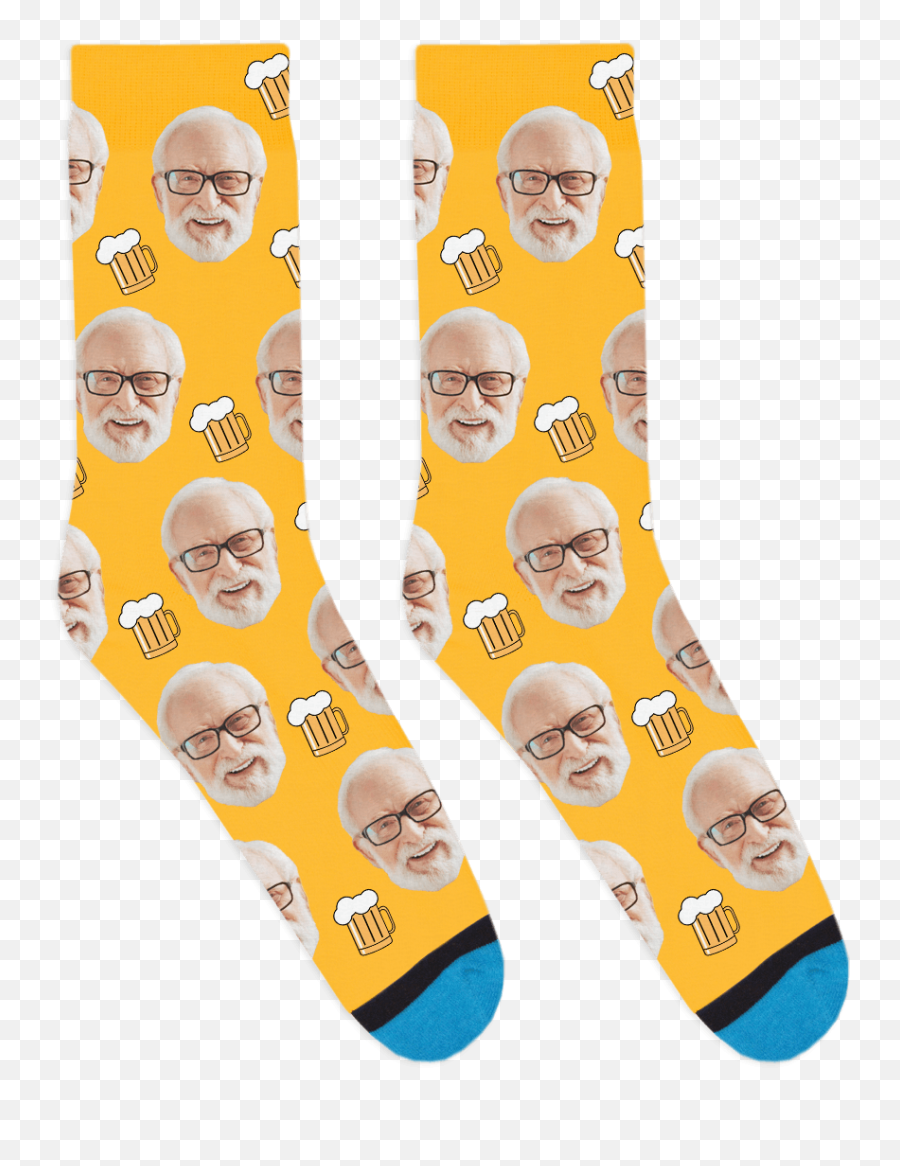 Custom Beer Socks Divvyup Emoji,Shining Eyes Emoji