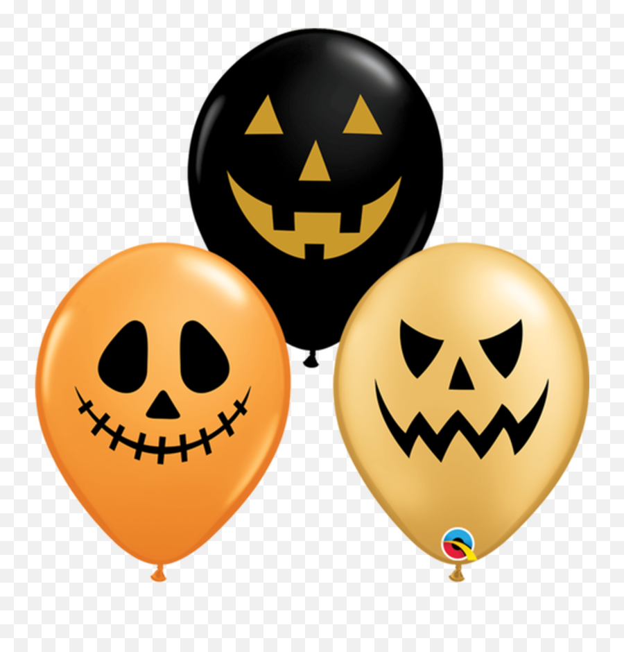 Latex Printed Halloween Assorted Jack - Halloween Balloons Emoji,Latex Emoticon