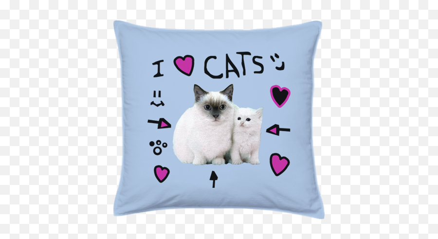 I Love Cats Pillowcase - Denisdaily I Love Cats T Shirt Emoji,Emoji Pals Pillow