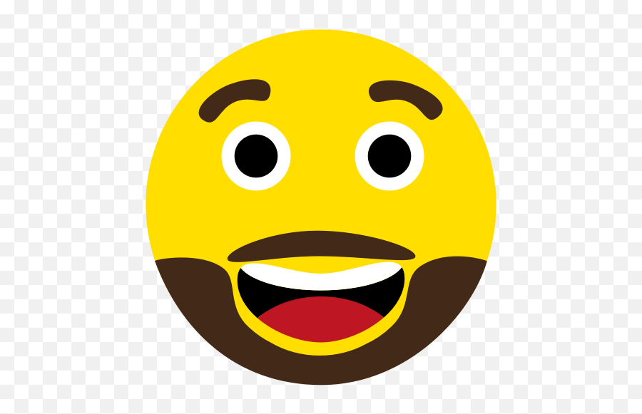 Beard Emoji Face Happy Icon - Emoji With Beard,Free Emoji