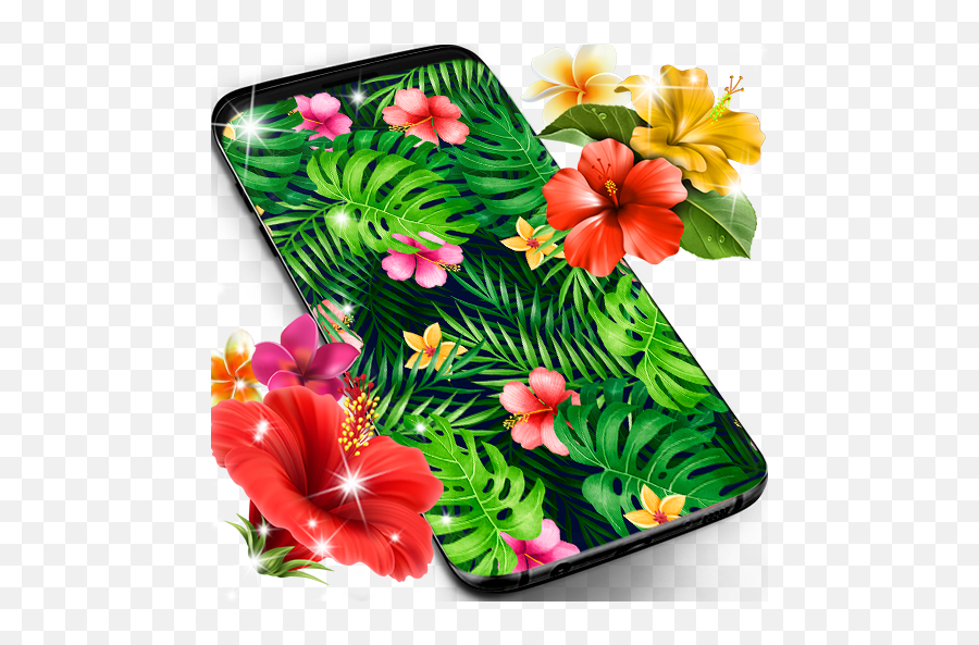 Tropical Jungle Flowers And Leaves Live - Tropical Jungle Flowers Emoji,How To Make A Plumeria Emoticon On Facebook